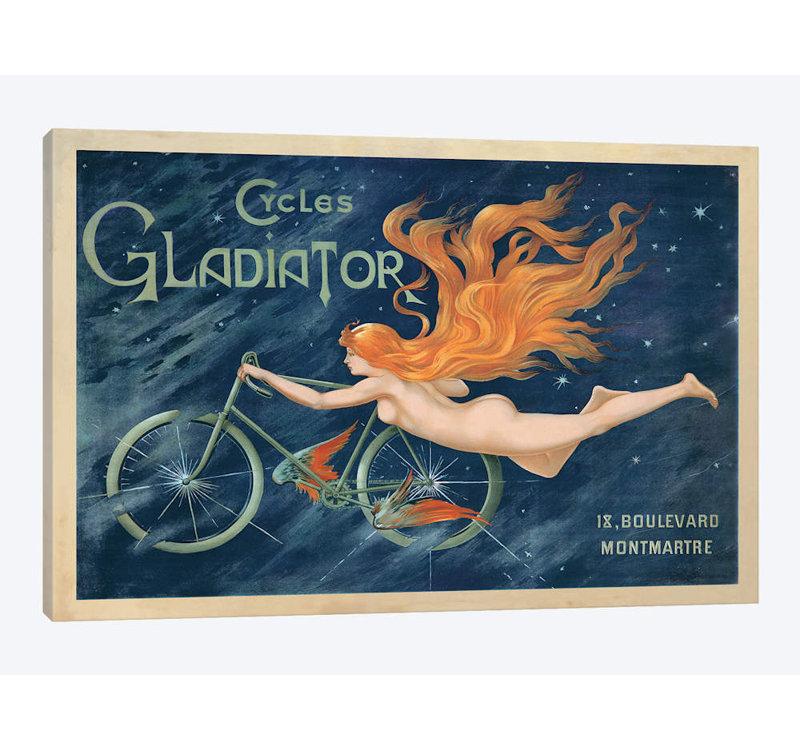 «Cycles Gladiator, 1895 Ca.» "By Top Art", impression sur toile, H 8 po x l 12 po x P 0,75 po, Toile tendue, Pas de tapis