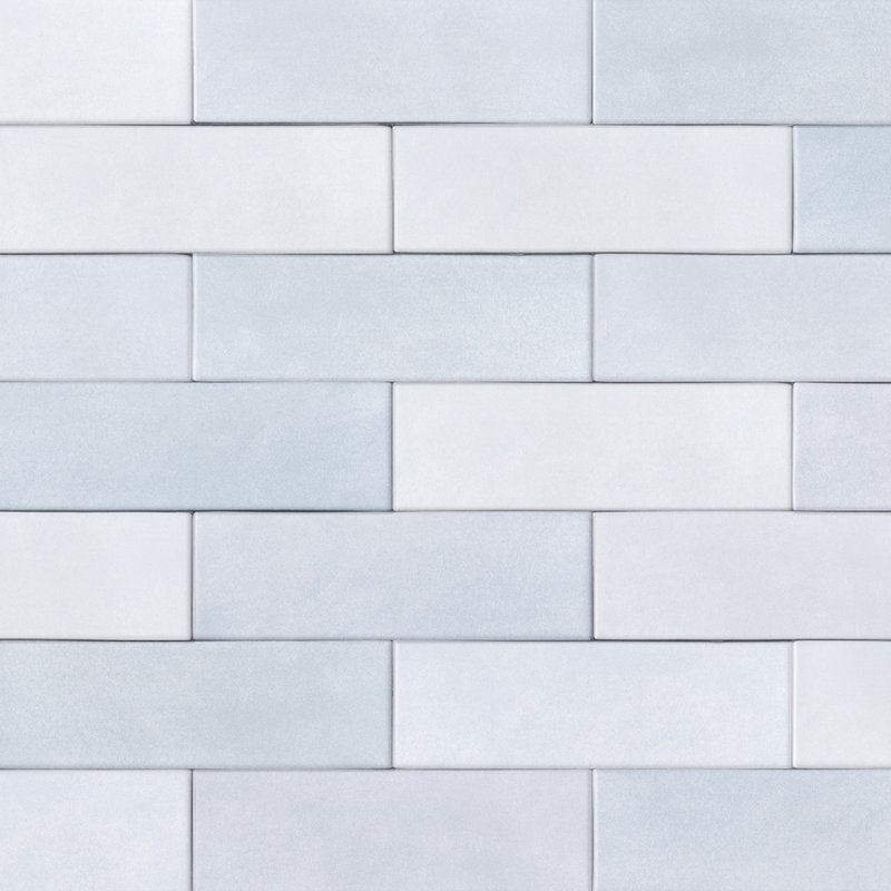 Carrelage mural en céramique Bliss 3X8, Bleu