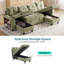 Canapé modulaire capitonné modulaire en U 108,6 po avec canapé-lit, chaise de rangement et bibliothèque Benett-132785429