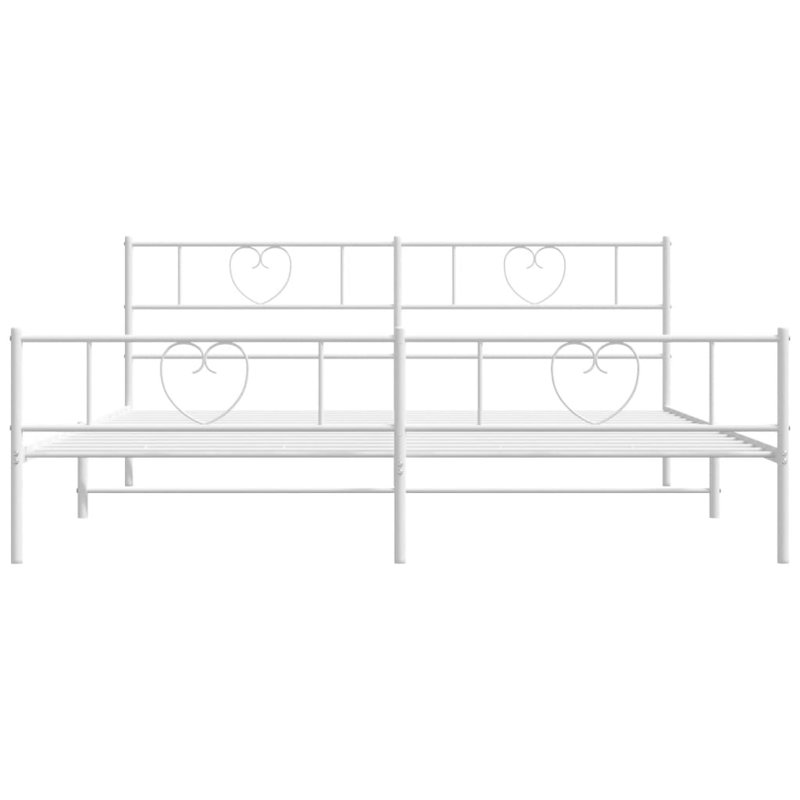 Altamae Metal Bed, 160 x 200cm, White