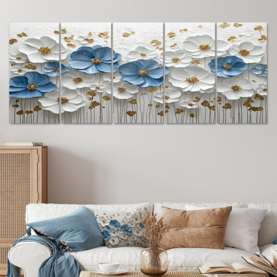Beaufort II - Wildflowers Wall Art - ensemble de 5 décorations murales traditionnelles