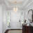 Coastal 5-Light Gold Seashell Chandelier With Capiz Shells for Living Room & Foyer