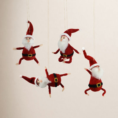 4'' Fabric Santa Claus Hanging Figurine Ornament