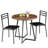 Kilwin 3-Piece Anti Brown/Black Modern Round Dining Table Set with 2 Chairs, Space-Saving Kitchen & Breakfast Nook Dining Set, Compact Small Space Bistro Dining Room Table Set-1596648597