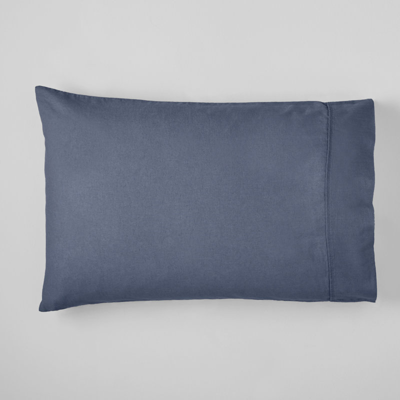 Jeffen Linen Blend Pillowcase Set, King, Midnight Navy