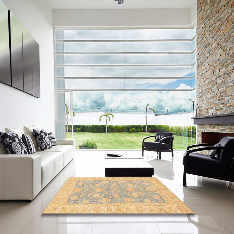 Tapis abstrait à motif abstrait 3502, Carré 8 pi