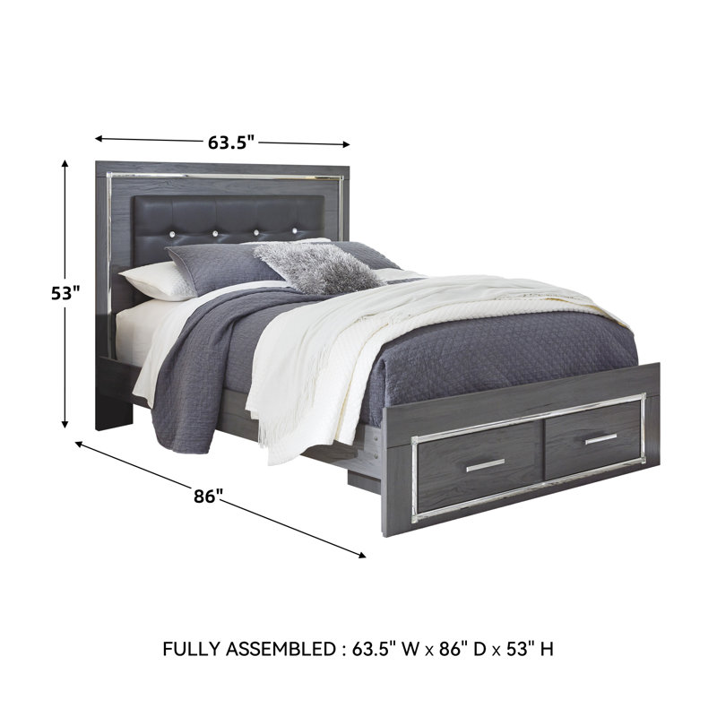 Layeska Upholstered Panel Storage Bed, Queen