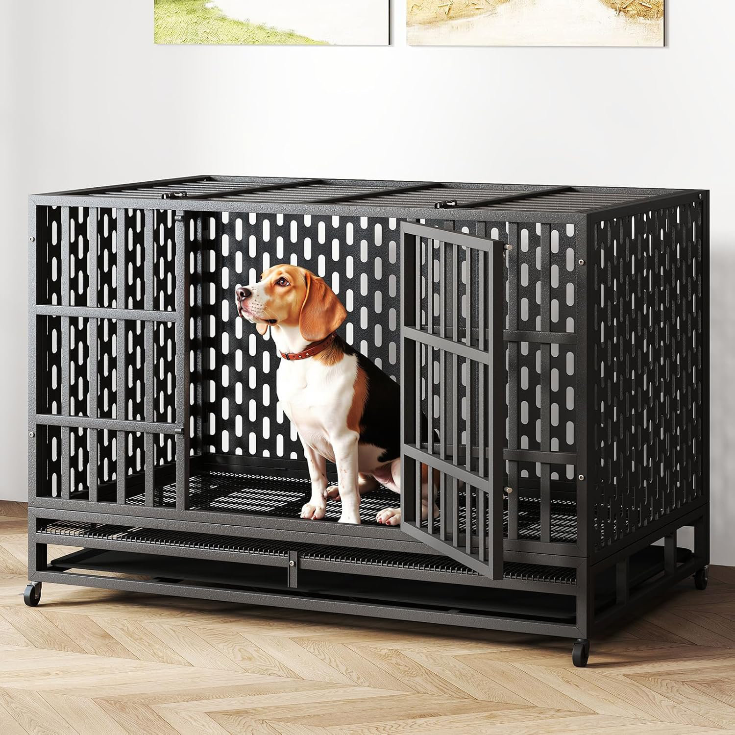 Ubuy Dog Cage With Wheels Homey Pet Medium Heavy Duty Dog Crate