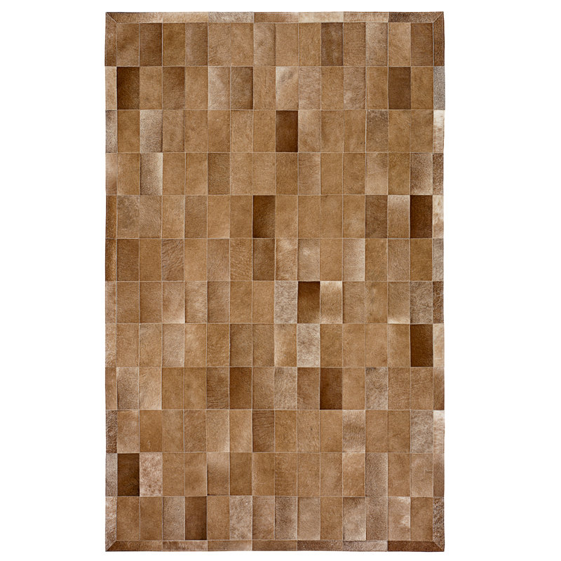 Daedalus Cowhide Geometric Area Rug, Rectangle 6' x 9'