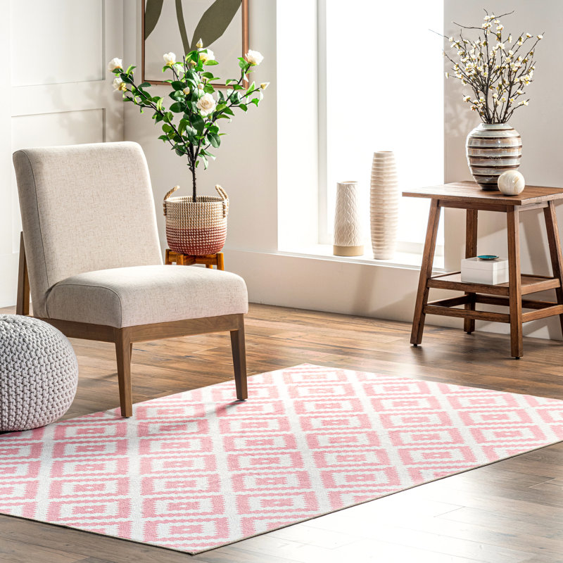 Kellee SpinClean Machine Washable Modern Diamonds Area Rug, Rectangle 8' x 10'