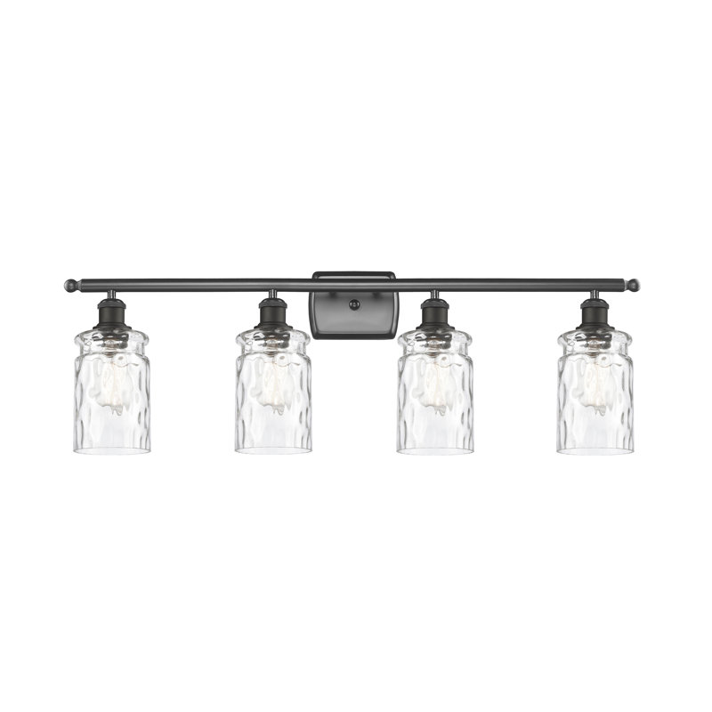 Éclairage de salle de bain à intensité variable 4 lumières Binkley, Ampoule incandescente rétro de 60 watts, Verre limpide