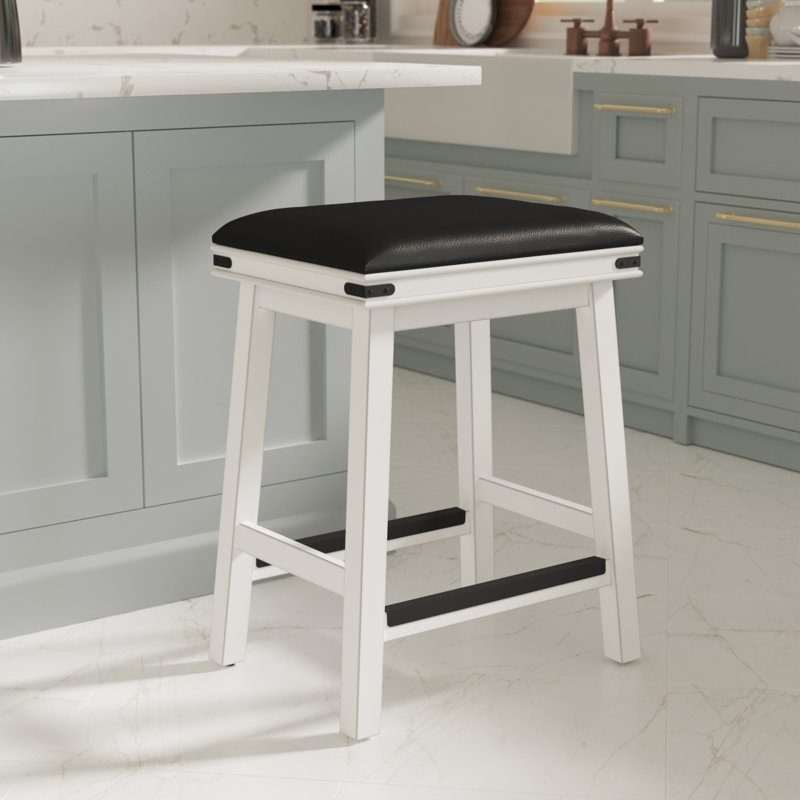 Tabouret de selle, finition patinée, Gris, Ivoire ivoire