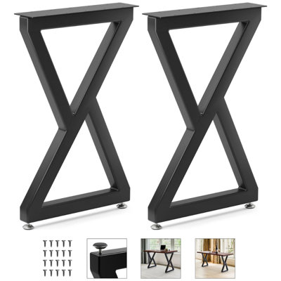 Aadirath Analah Zig Zac Black Metal Dining Table Legs