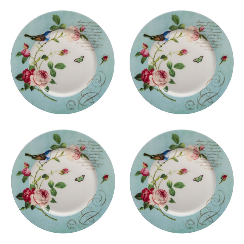 Grace's Tea Ware Blue Jay 7.5" Bone China Dessert / Appetizer Plate