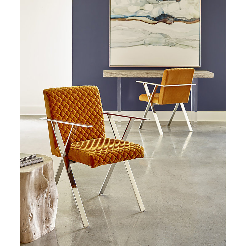 Allure Upholstered Arm Chair in Orange