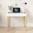 Vanity Mirror With Lights and Solid Wood Legs and Flip-Up High Definition Mirror