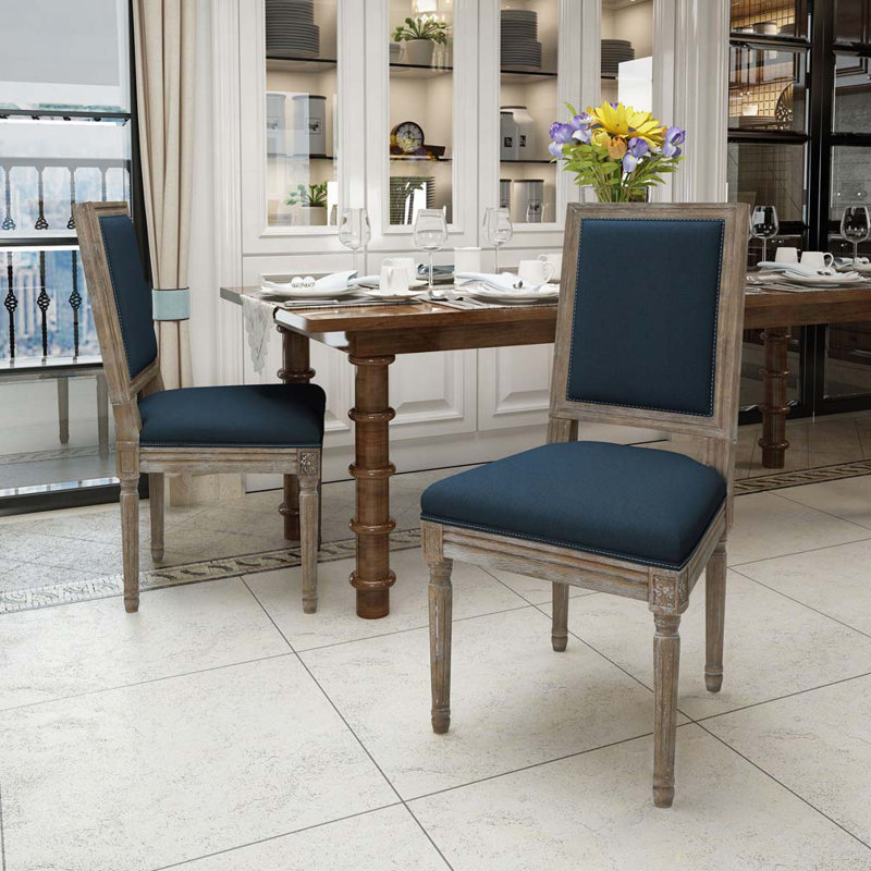 Wood Dining Chair, Blue