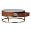 Table basse Woodford avec rangement en aluminium et cacao