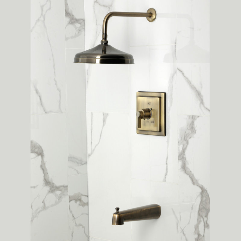 Kingston Brass Single-Handle Pressure Balanced Tub And Shower Faucet, Antique Brass