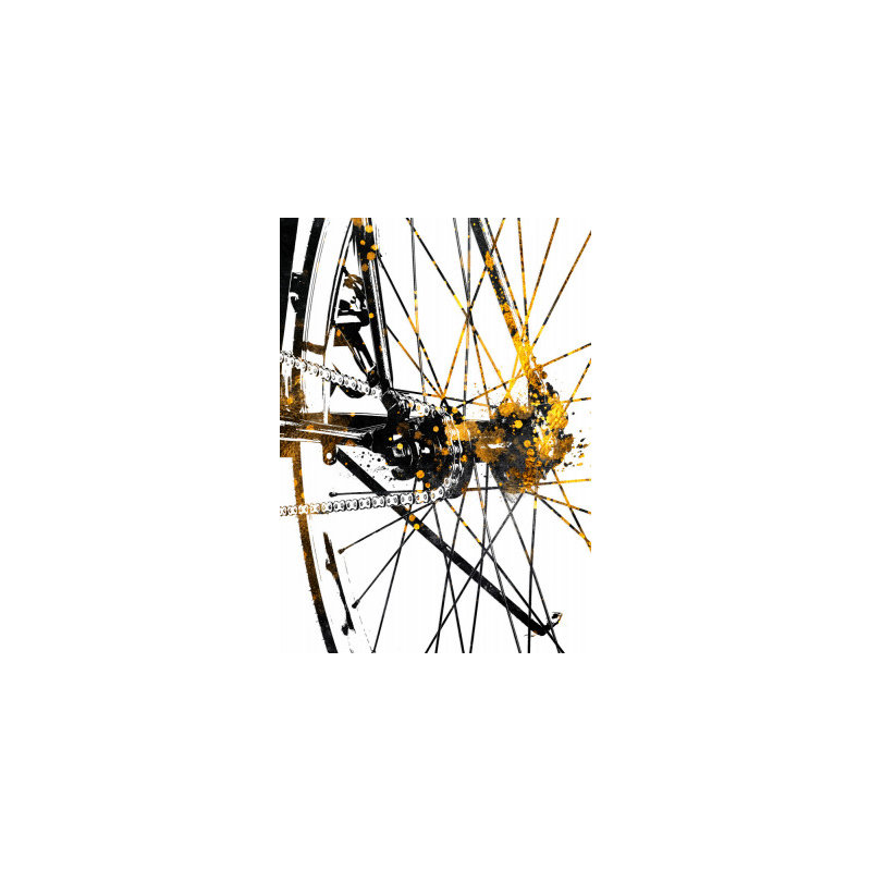 Cycling 5 gold, 60.96 cm H x 91.44 cm W