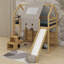 Lit mezzanine simple en forme de maison avec tente-1129951027