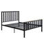 Lit double en chêne antique et noir, aucun sommier requis, garniture en bois, sommier à lattes, métal, matelas de 8 po recommandé, lit noir d'une capacité de 330 lb, non requis, charge de la tête de lit