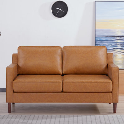 Keven 60'' Faux Leather Loveseat