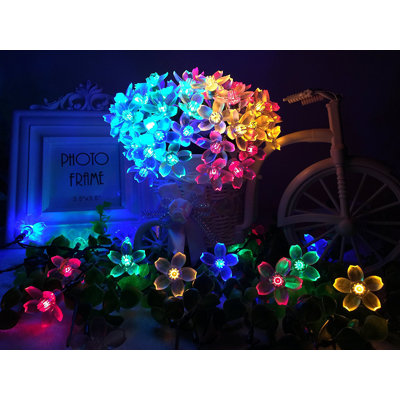 Beautiful Gardem Flower LED Lights Warm White Glow Outdoor 100 - Bulb 396'' Plug-in LED Novelty String Light