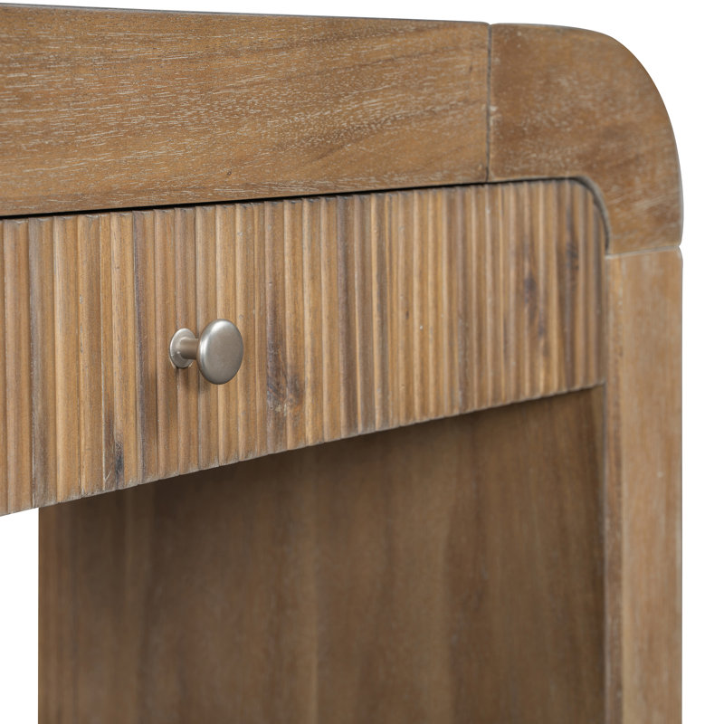 54" Console Table With 2 Storage Drawers, Natural