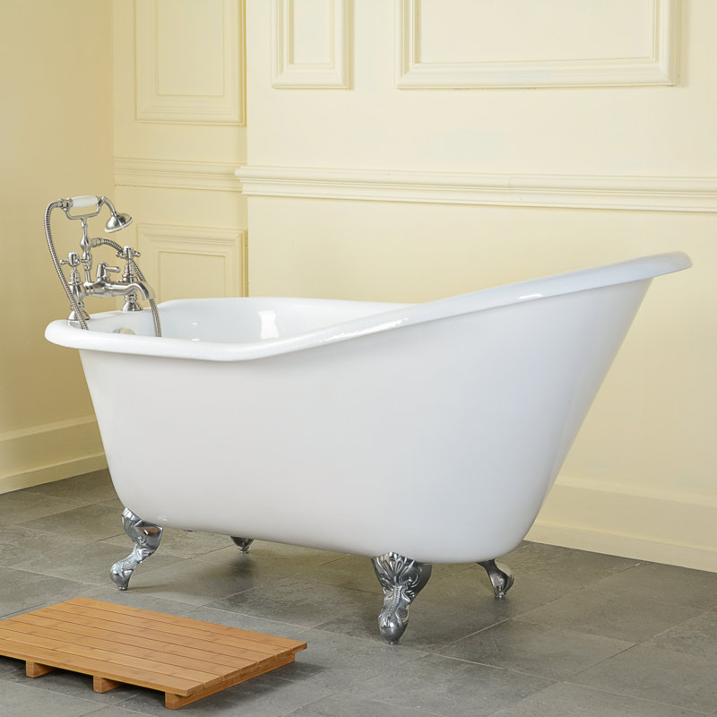 Baignoire de trempage sur pattes en fonte 57 "x 31" Grayson, Noir