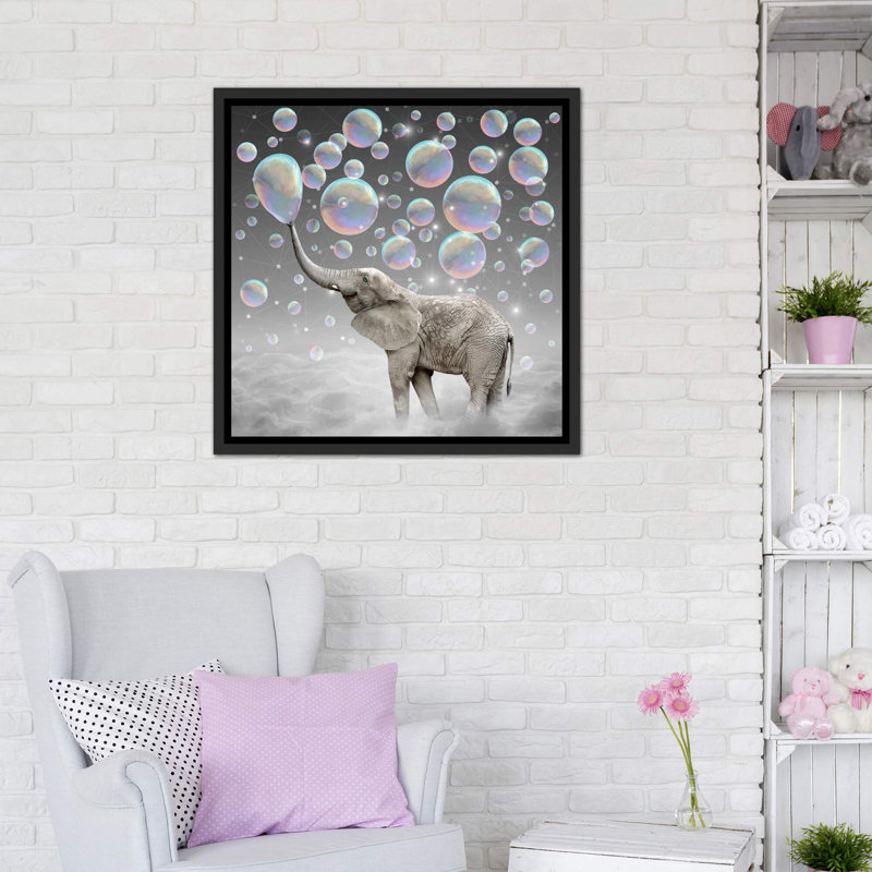 Dream Makers - Elephant Bubbles par Soaring Anchor Designs - impression d'art graphique, Pas de tapis
