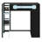 Space-Saving High Sleeper Featuring Workspace, Accessible Wardrobe Storage, and Dynamic LED Light Strips-2016244987