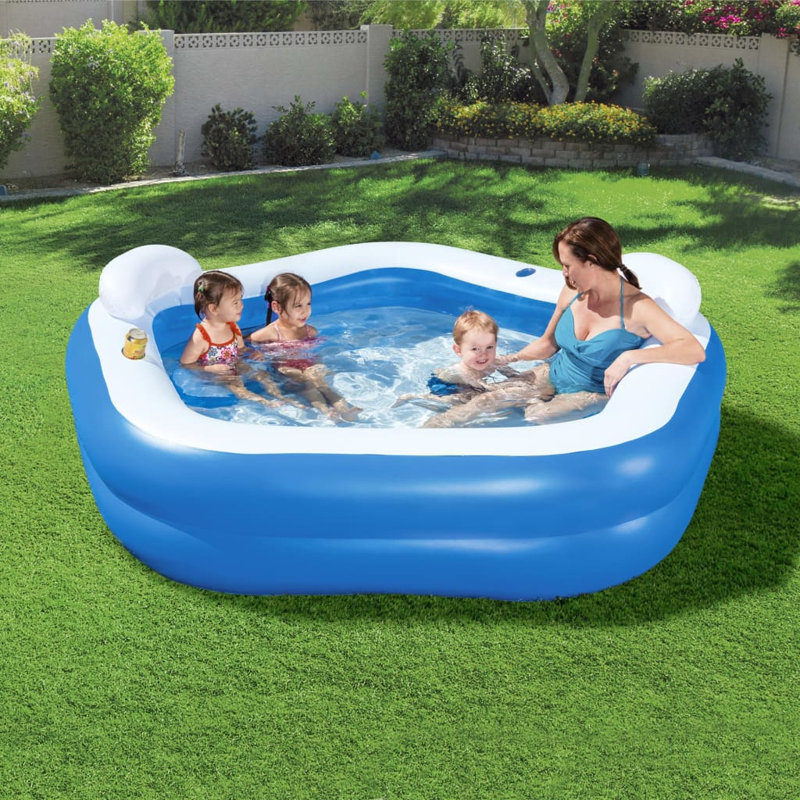 Plastic Inflatable Pool 69cm H x 206cm W x 213cm L
