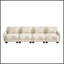 Canapé 4 places surdimensionné en chenille, offrant un excellent soutien lombaire, avec 4 coussins lombaires raffinés, design ergonomique incurvé, canapé modulable facile à monter pour salon ou bureau, beige-618239230