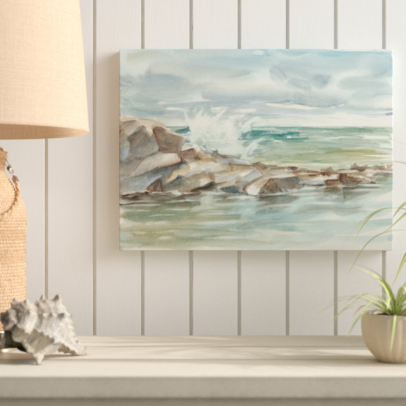 « côtier aquarelle iv », reproduction de peinture à l’acrylique sur toile tendue, H 14 po x l 19 po x P 2 po