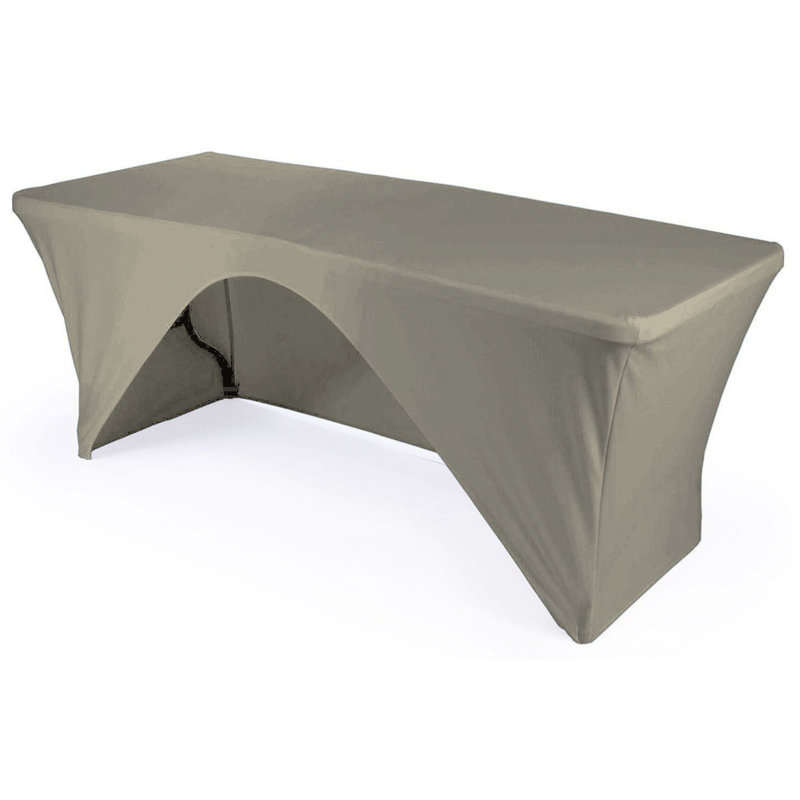 Loda Rectangular Open Back Tablecloth, 72"L X 30"W X 30"H, Light Gray