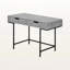 Bureau d'ordinateur à 2 tiroirs à finition grise avec pieds en métal noir H 29,82 po x l 46,99 po x P 23,64 po Leonice