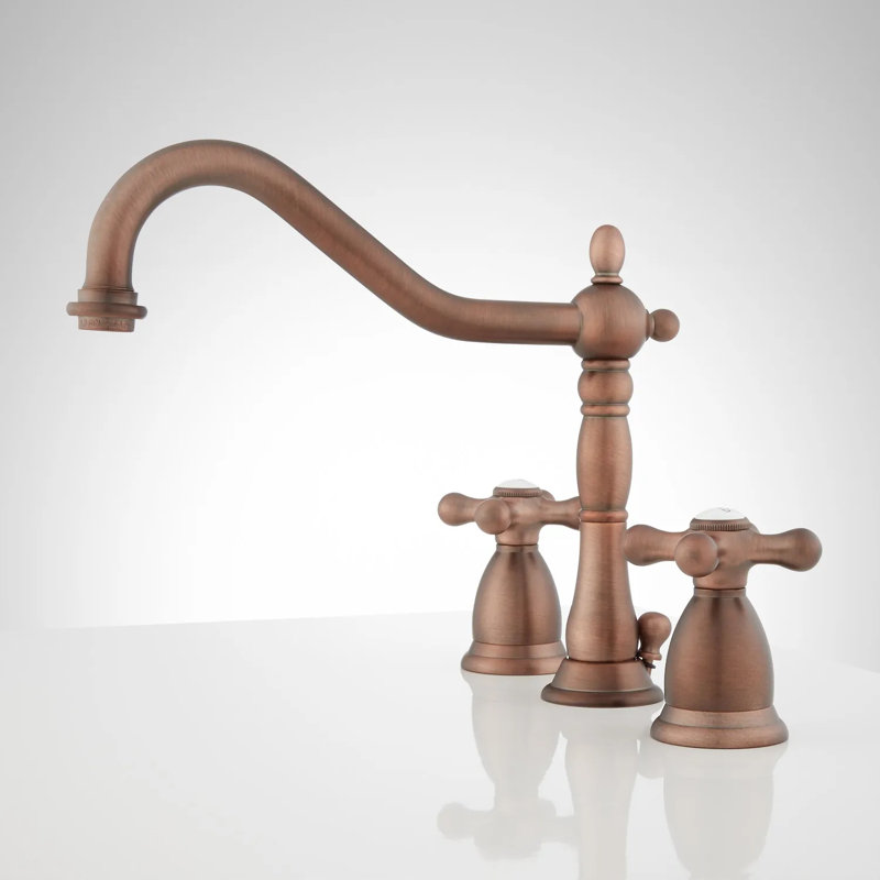 Victorian Widespread Bathroom Faucet with Cross Handles, Oil Rubbed Bronze