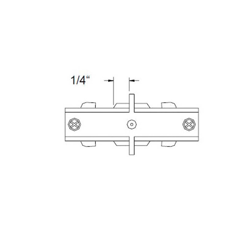 White Polycarbonate H Track I Connector