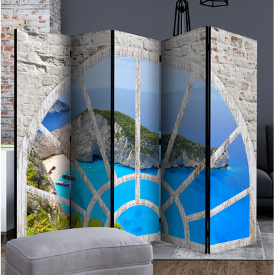 Loudon 225 cm W x 172 cm H 5 - Panel Folding Room Divider