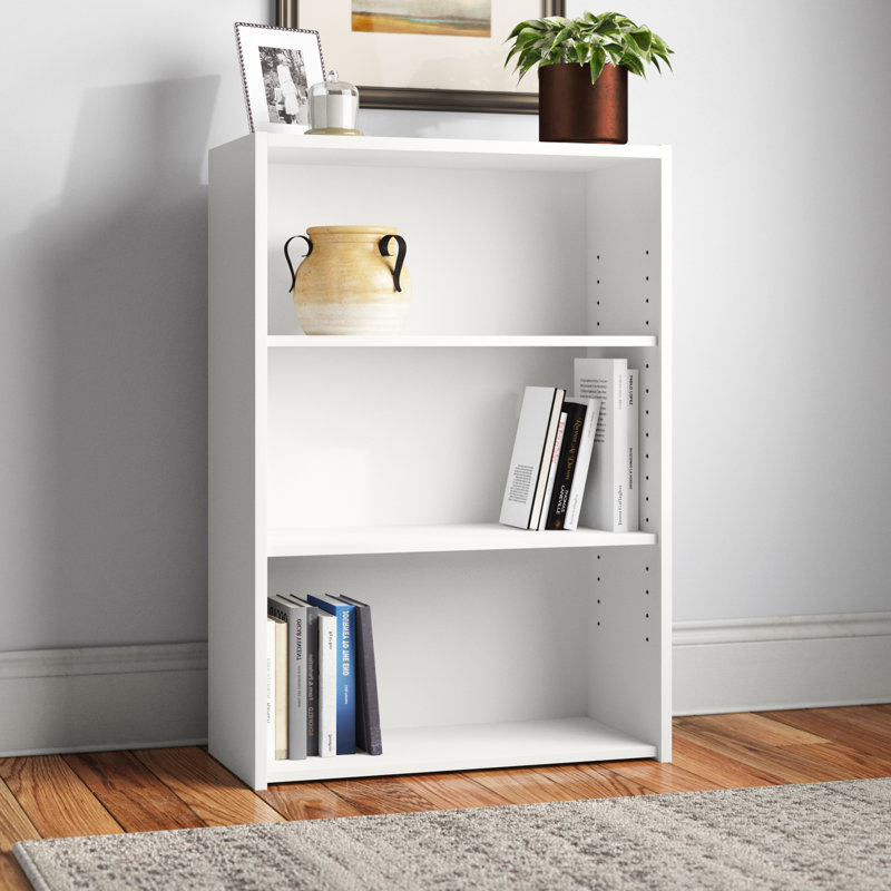 Bibliothèque standard Arisztid, Blanc doux, (3 tablettes) H 35,28 po x l 24,5 po x P 11,5 po
