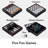 Black Black 5 in 1 - Chess, Checkers, Backgammon Table, Chinese Checkers and Dice Games