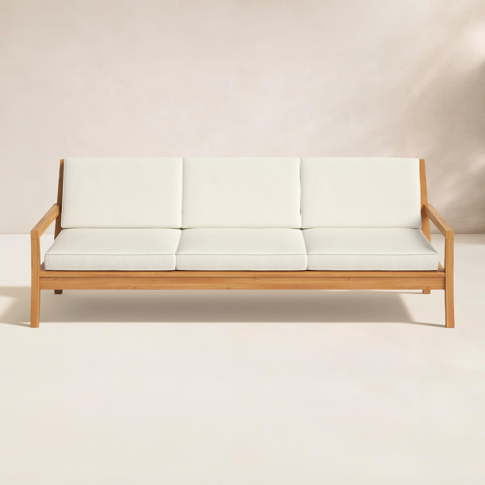 Echols 93" Teak Patio Sofa