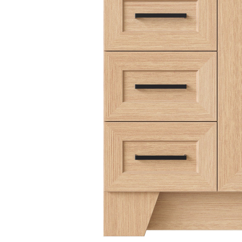 37 IN.  Single Bathroom Vanity, Right, Rectangular, Natural Oak
