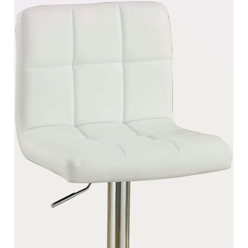 Ensemble de 2 tabourets de bar en similicuir blanc, Blanc