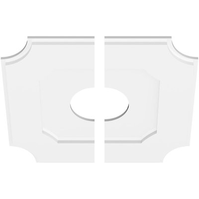 24"OD x 6"ID x 14 1/4"C x 1"P Locke Architectural Grade PVC Contemporary Ceiling Medallion, Two Piece