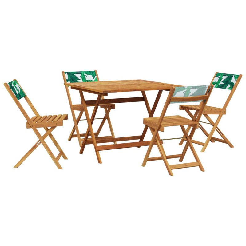 4 - Person Acacia Wood Patio Dining Set with Square Table