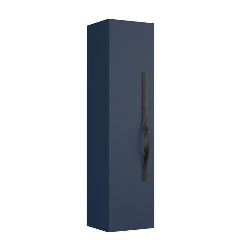 Wall Mounted Bathroom Storage, Navy Blue, Brushed Black