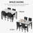 5 Piece Dining Table Set For 4, Faux Marble Kitchen Table And Chairs Set Of 4, Rectangular Dining Room Table With 4 Upholstered Dinner Chairs For Small Space, Dining Room, Living Room-1804358363-1804358361