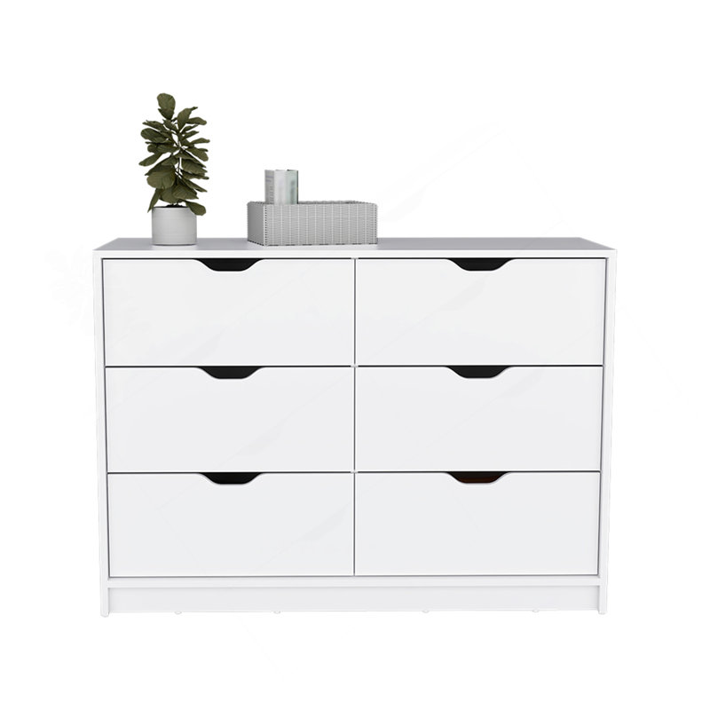 Commode 4 tiroirs, finition blanche, Blanc